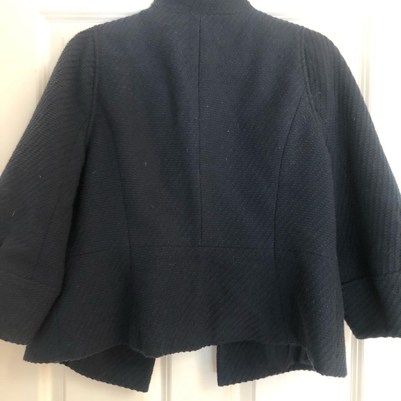Ann Taylor size  large navy jacket 3/4 sleeve lined jacket , blazer - Picture 2 of 9